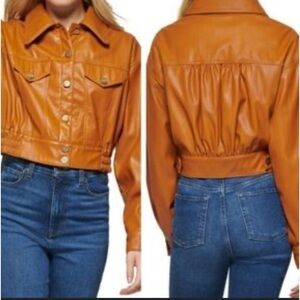 DKNY | Roasted Pecan Bomber Faux Leather Jacket plus size 3x
NWT